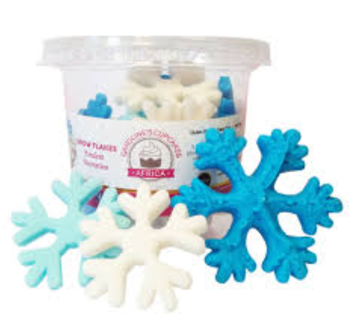 CAROLINE CUPCAKE SNOWFLAKES FONDANT DECORATION 70G